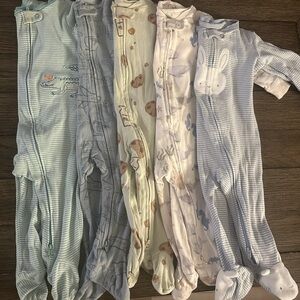 Carter's Blue and White Baby Footies Set